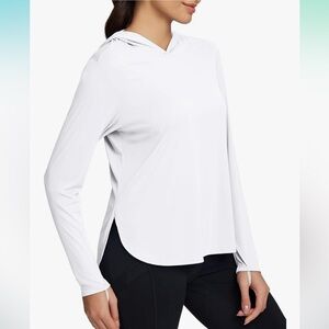 NWT Baleaf Women’s Classic Sun Shirt White Large UV Protection LightweightHoodie